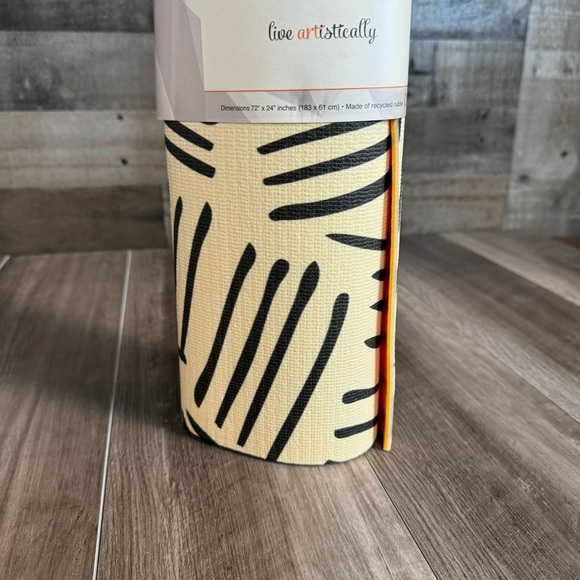 KESS InHouse Design Inca Lines 
White Black Exercise Yoga Mat 72"x 24" • NWT - Picture 5 of 6